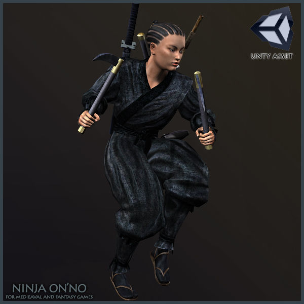 Ninja Onna Low-poly 3D model_6