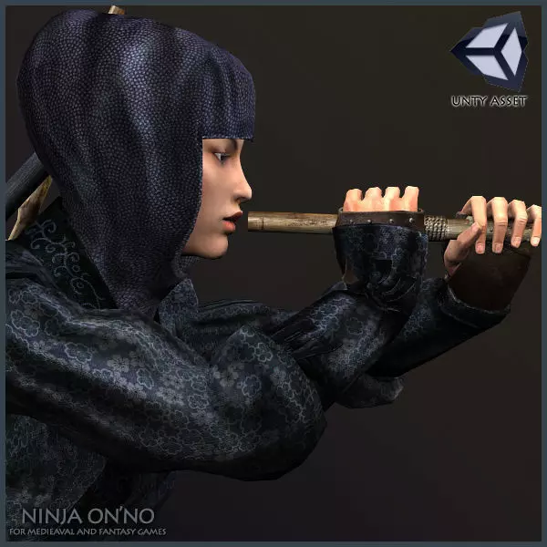 Ninja Onna Low-poly 3D model_0