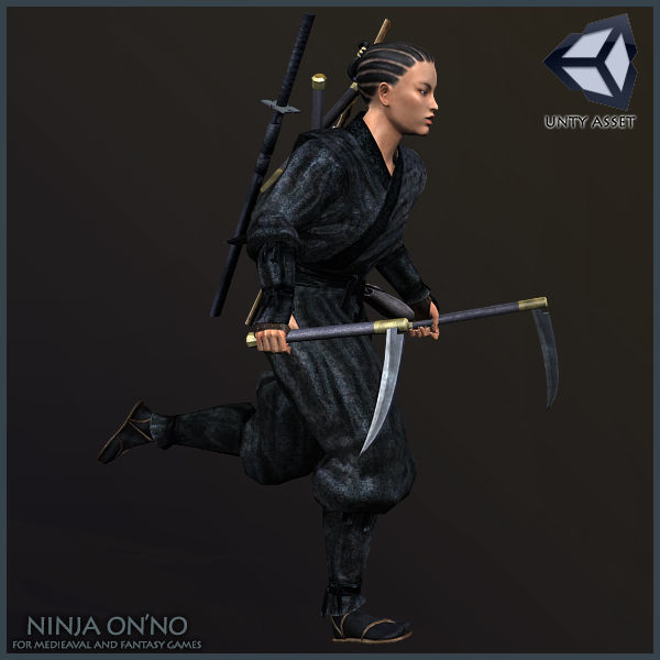 Ninja Onna Low-poly 3D model_10