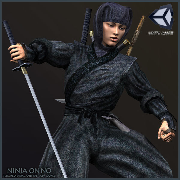 Ninja Onna Low-poly 3D model_3