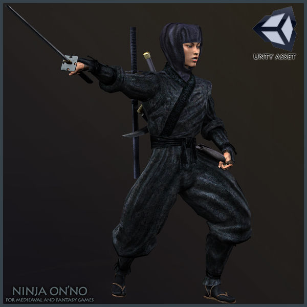 Ninja Onna Low-poly 3D model_9