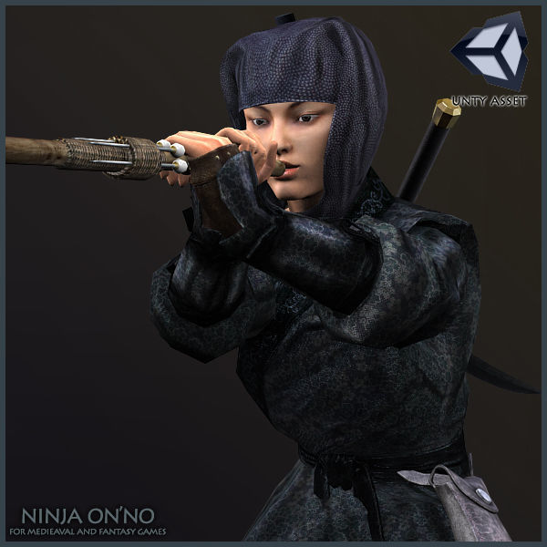 Ninja Onna Low-poly 3D model_5