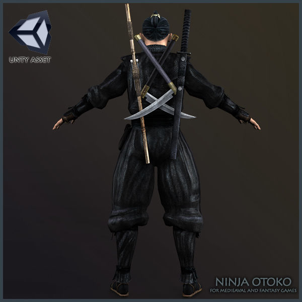 Ninja Otoko Low-poly 3D model_7