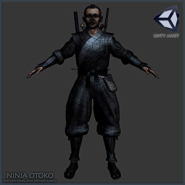 Ninja Otoko Low-poly 3D model_5