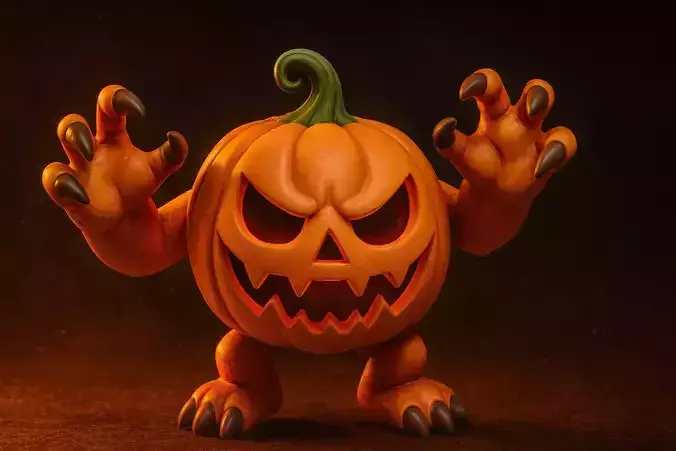 Cartoon Pumpkin Monster Character