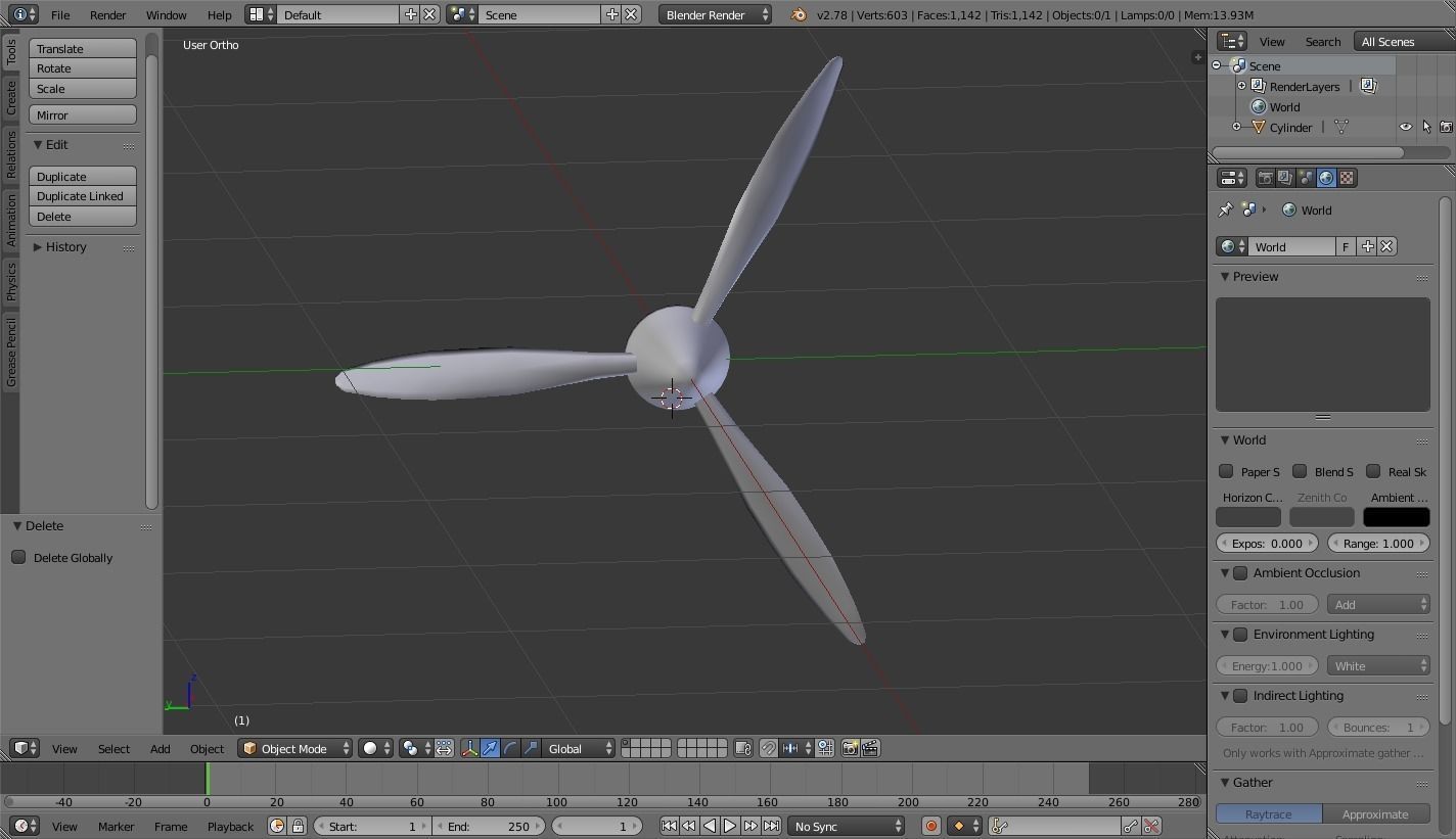 3 Blade Propeller Free low-poly 3D model_0