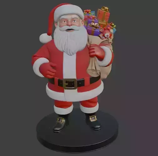 Santa Claus with Gift Sack 3D Model For 3d Print