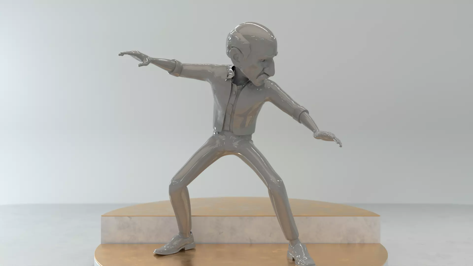 Old man pose-2 3D print model