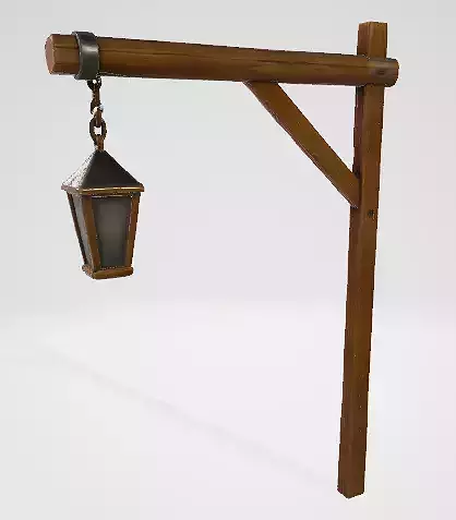 Lantern on Wooden Lam 