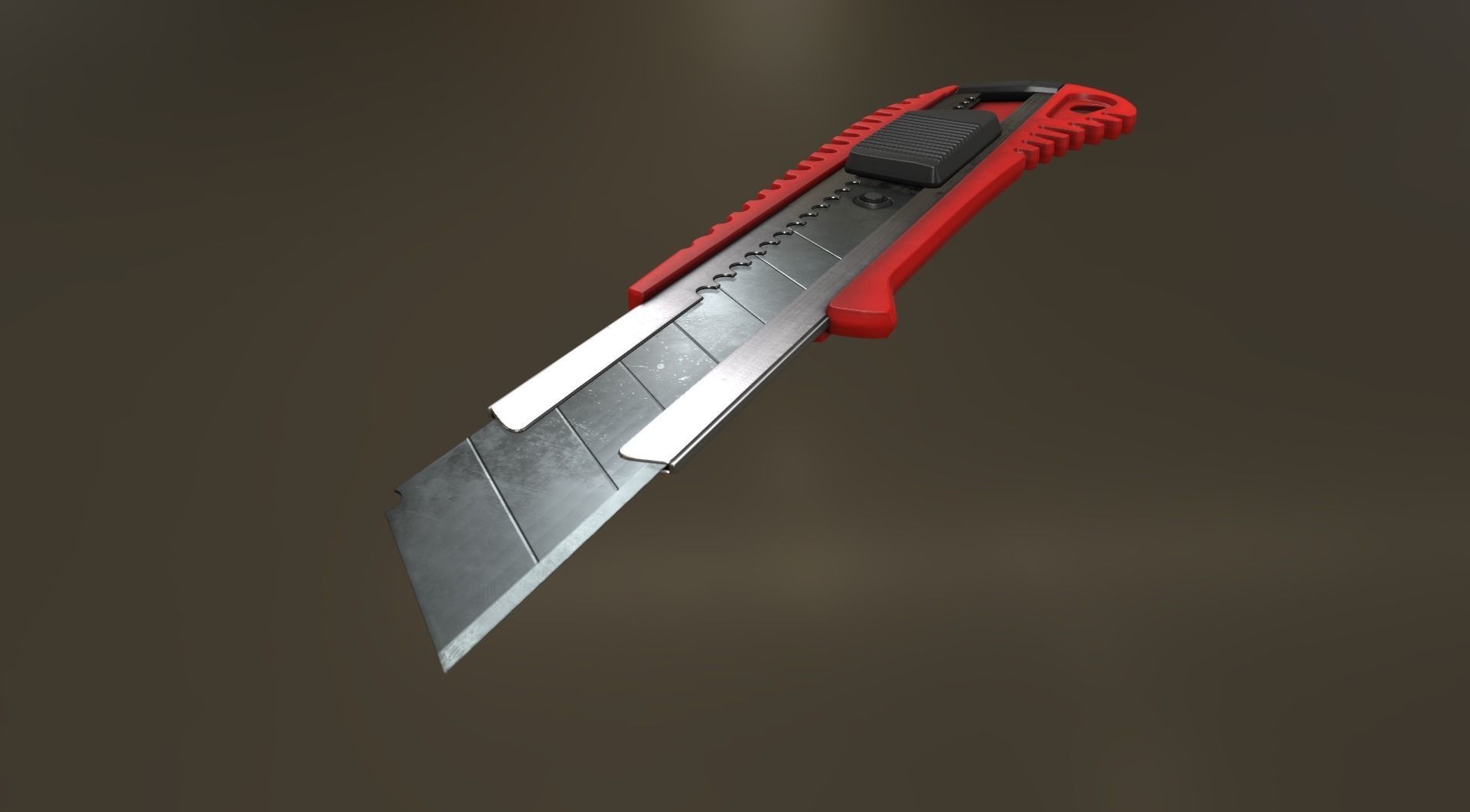 Box Cutter Lowpoly Red Plastic - Gameready - PBR Low-poly 3D model_16