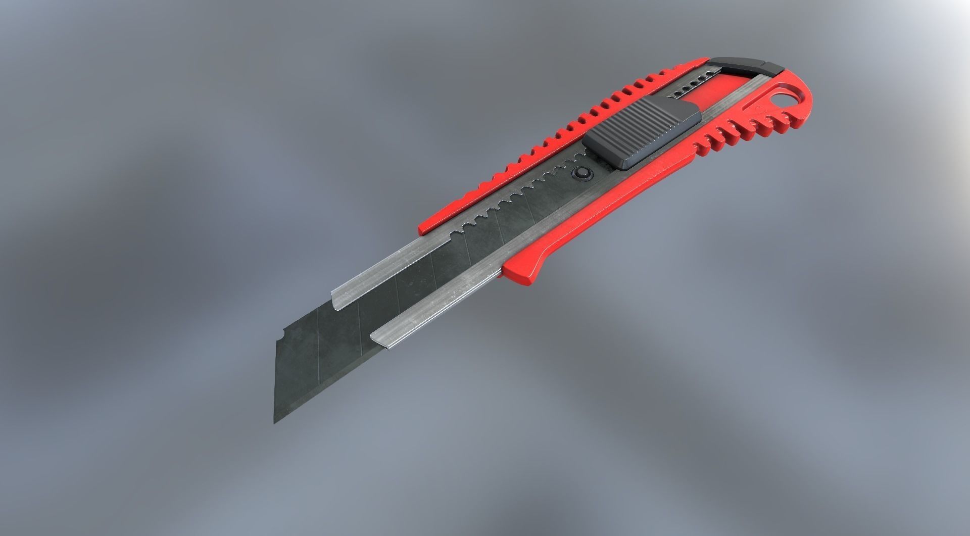 Box Cutter Lowpoly Red Plastic - Gameready - PBR Low-poly 3D model_20