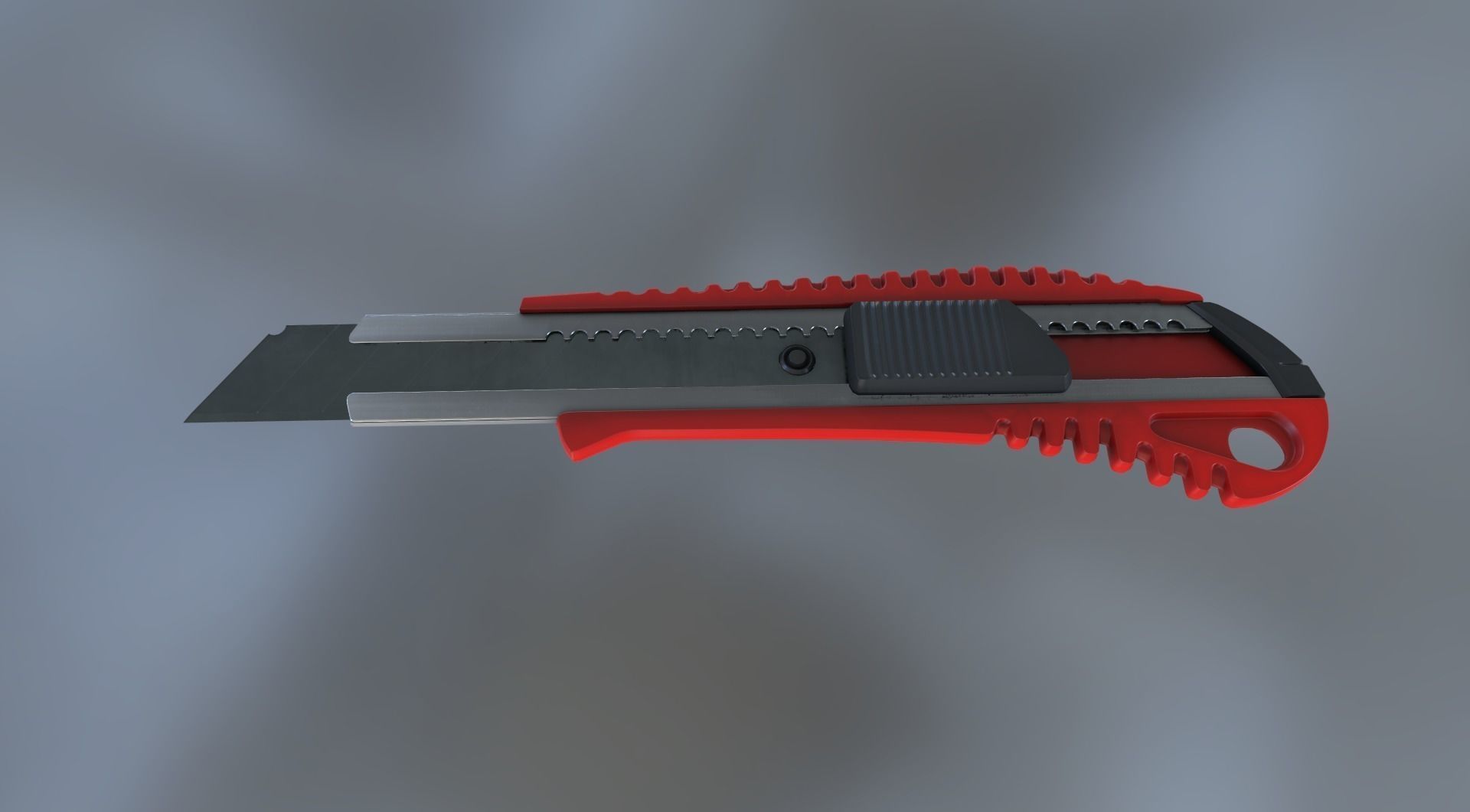 Box Cutter Lowpoly Red Plastic - Gameready - PBR Low-poly 3D model_21