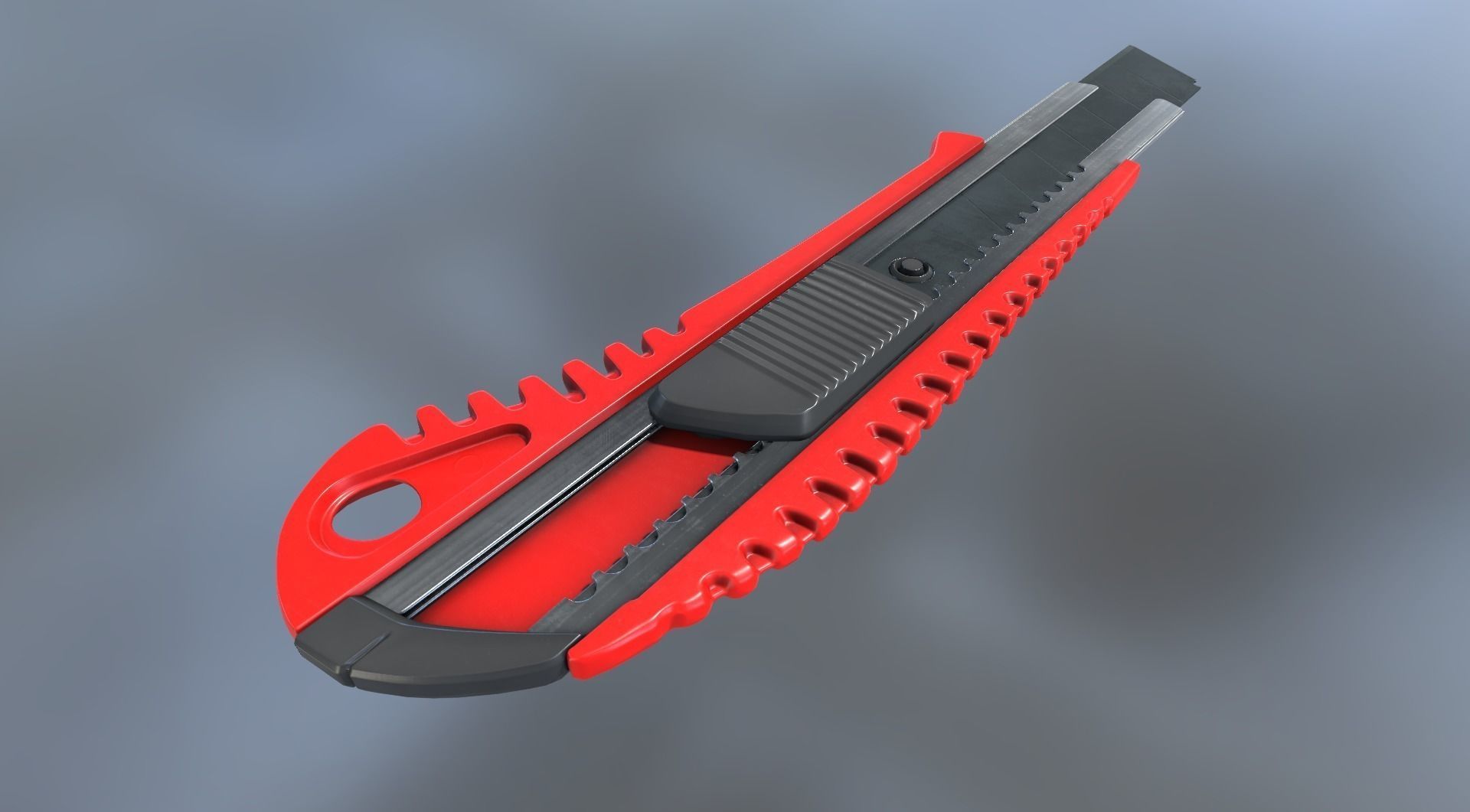 Box Cutter Lowpoly Red Plastic - Gameready - PBR Low-poly 3D model_23