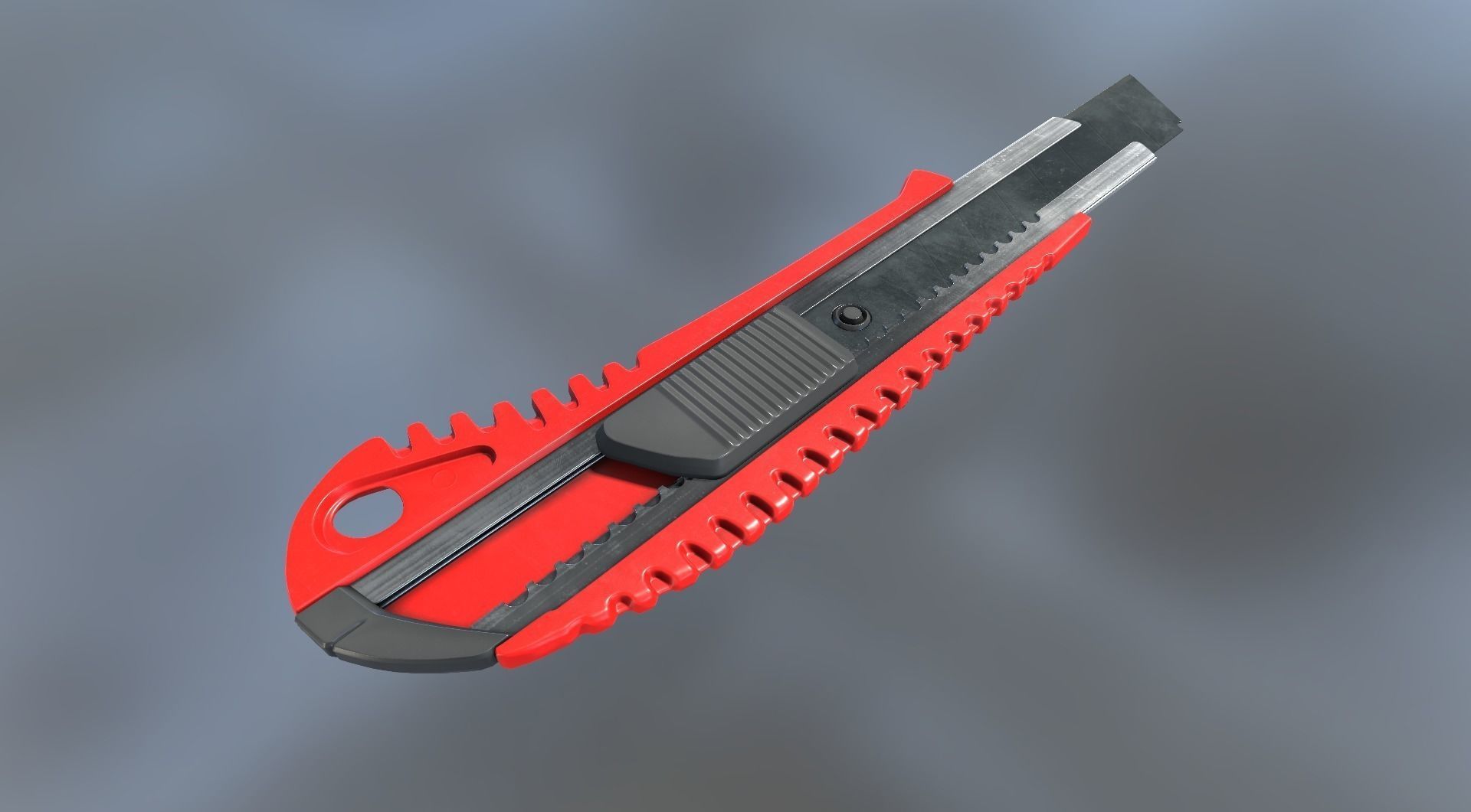 Box Cutter Lowpoly Red Plastic - Gameready - PBR Low-poly 3D model_22