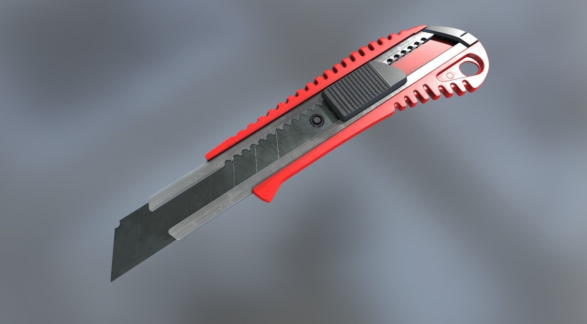 Box Cutter Lowpoly Red Plastic - Gameready - PBR Low-poly 3D model_24