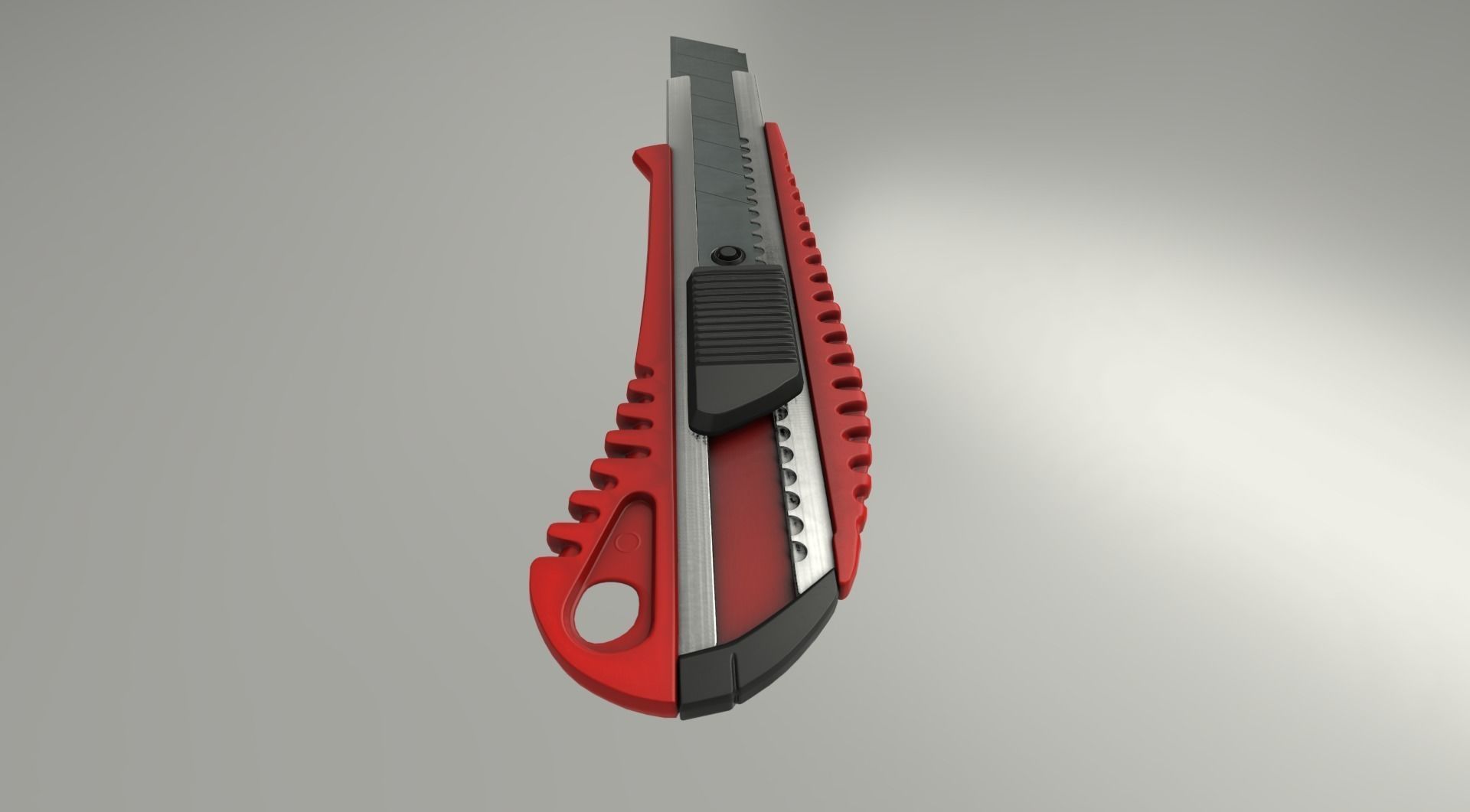 Box Cutter Lowpoly Red Plastic - Gameready - PBR Low-poly 3D model_6