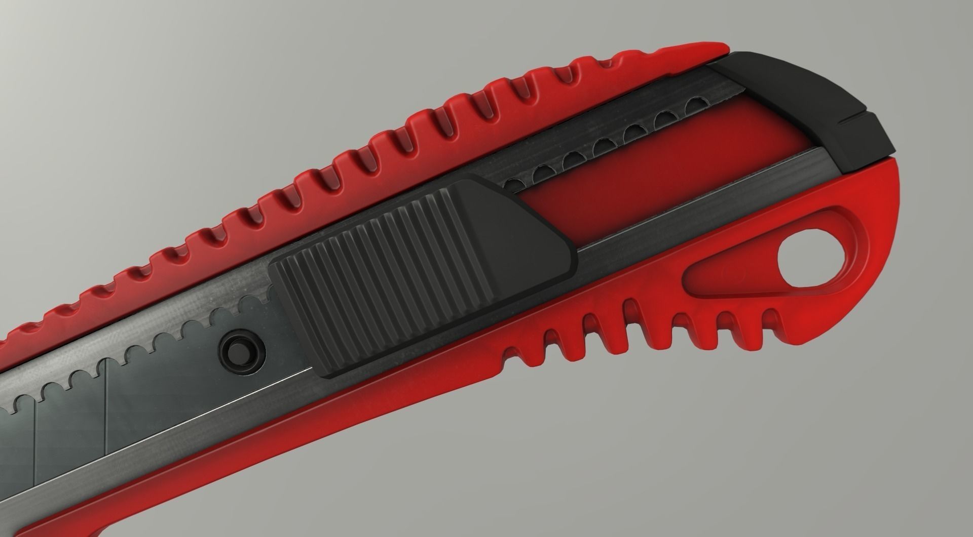 Box Cutter Lowpoly Red Plastic - Gameready - PBR Low-poly 3D model_14