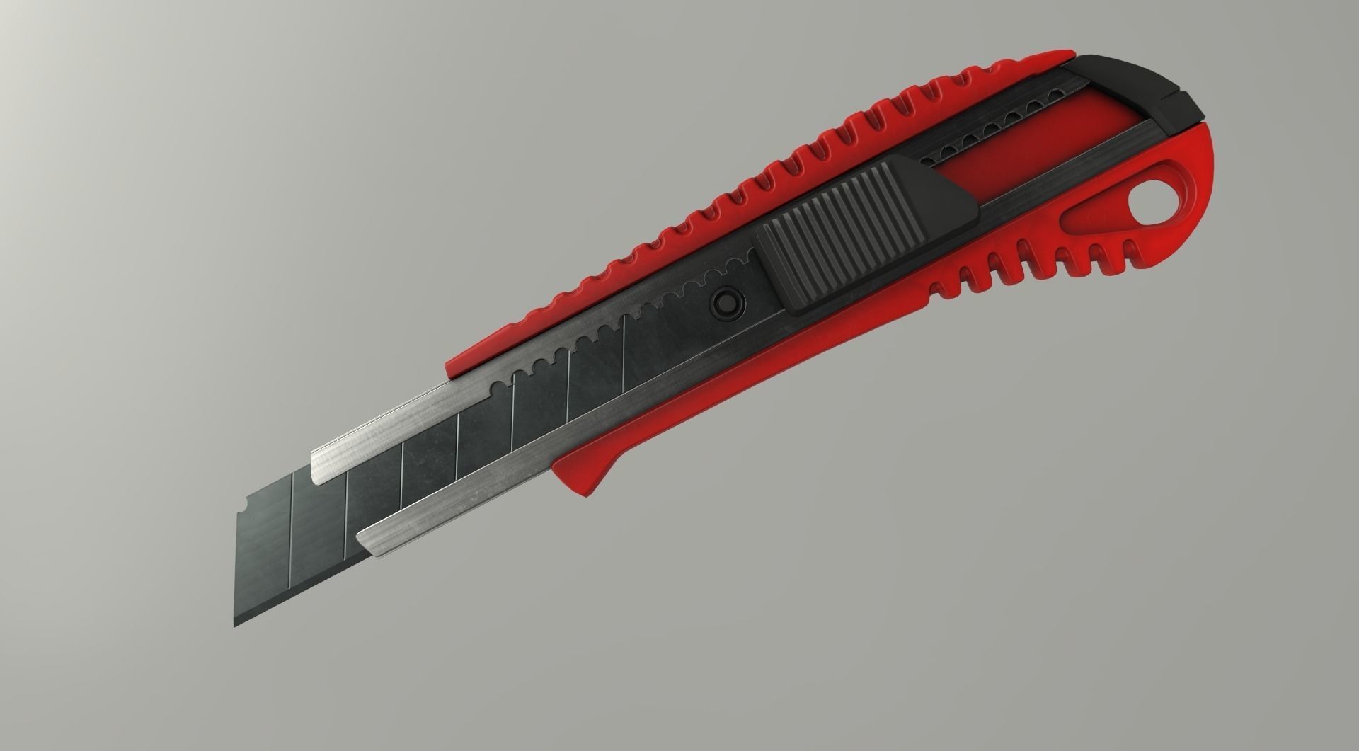 Box Cutter Lowpoly Red Plastic - Gameready - PBR Low-poly 3D model_13