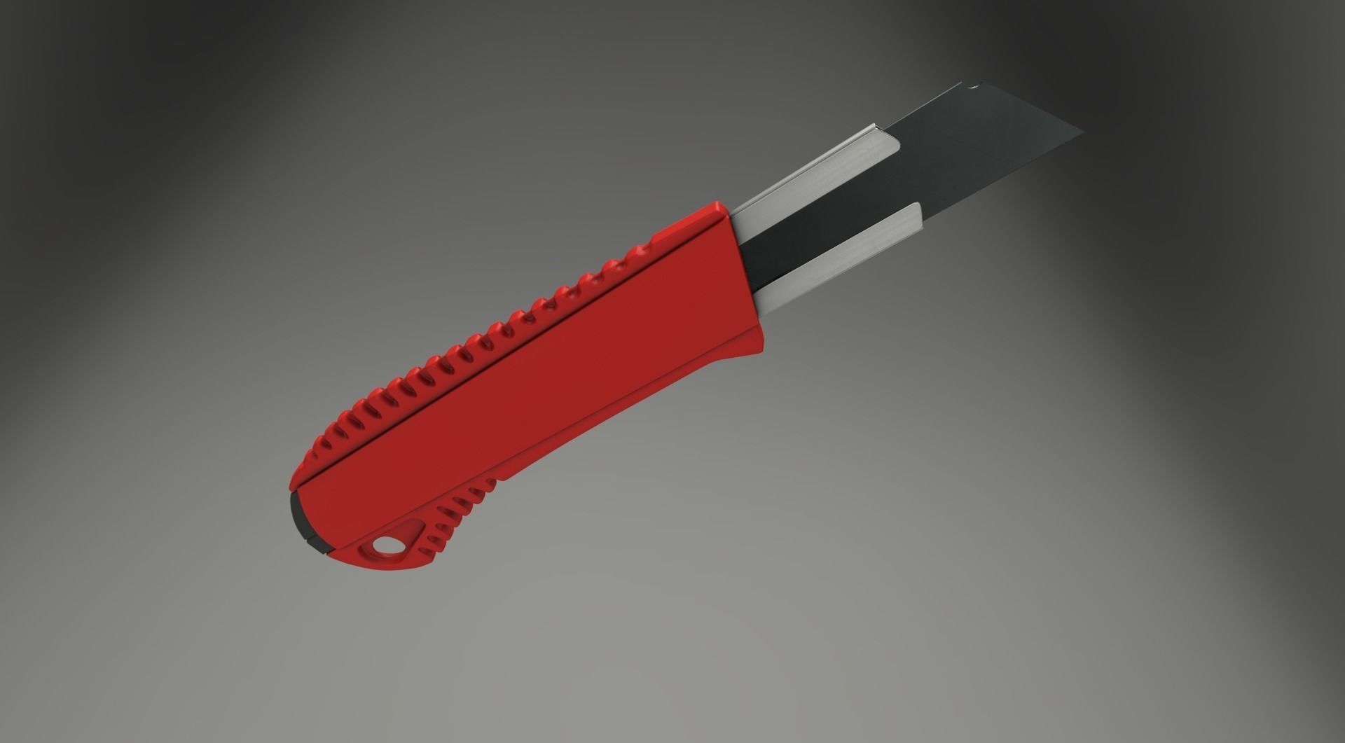 Box Cutter Lowpoly Red Plastic - Gameready - PBR Low-poly 3D model_12