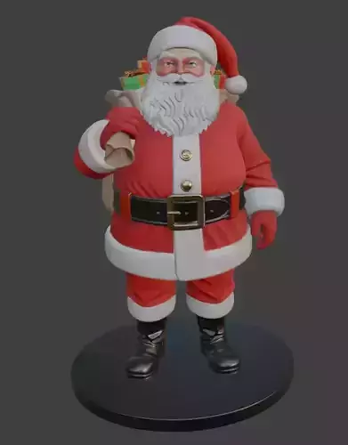 Santa Claus with Gift Sack 3d Print