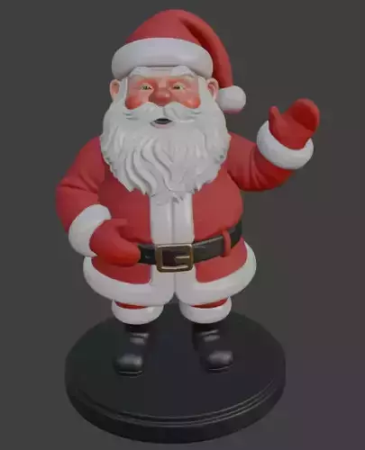 Happy Waving Santa Claus 3D Print Model