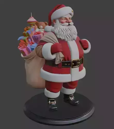 Santa Claus with Gift Sack 3D Print
