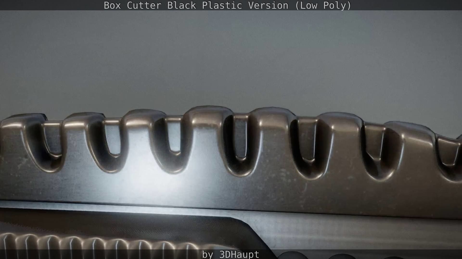 Box Cutter Lowpoly Black Plastic - Gameready - PBR Textures Low-poly 3D model_42