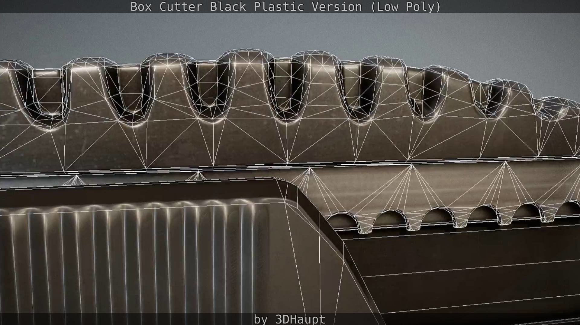 Box Cutter Lowpoly Black Plastic - Gameready - PBR Textures Low-poly 3D model_79