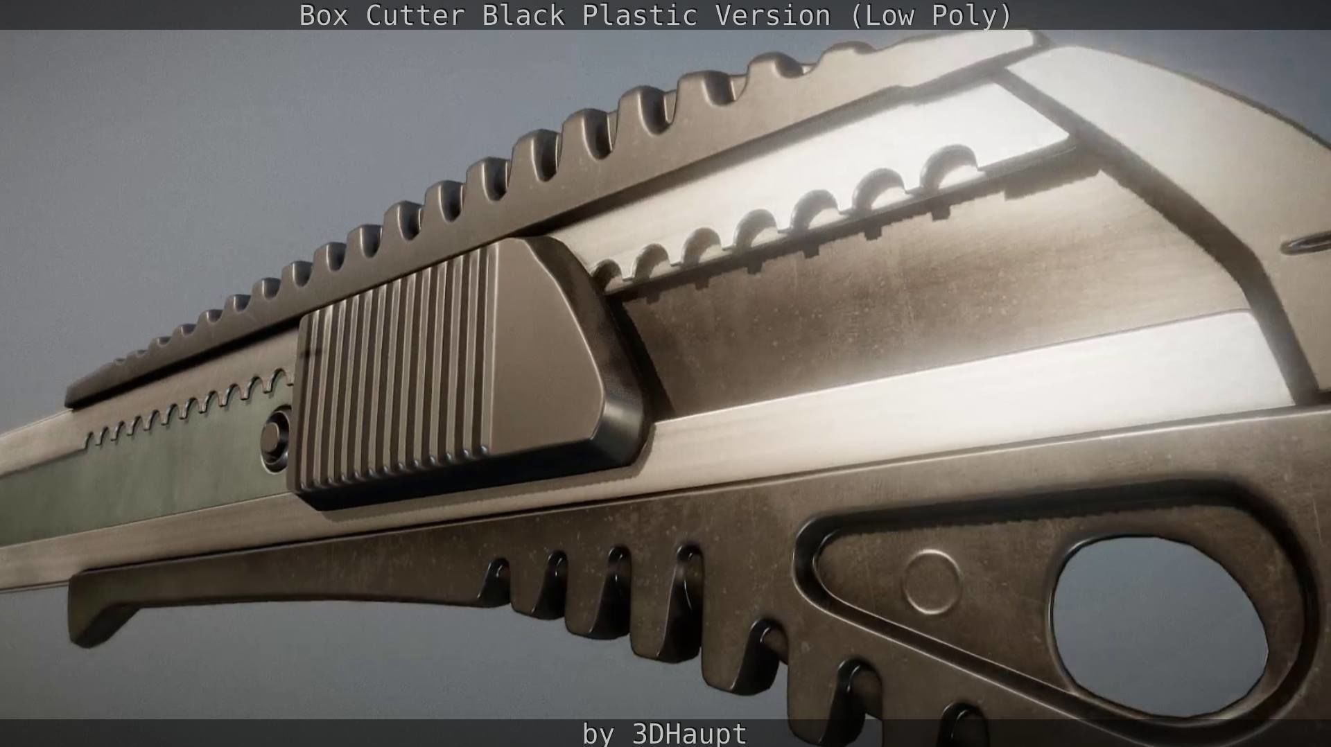 Box Cutter Lowpoly Black Plastic - Gameready - PBR Textures Low-poly 3D model_122