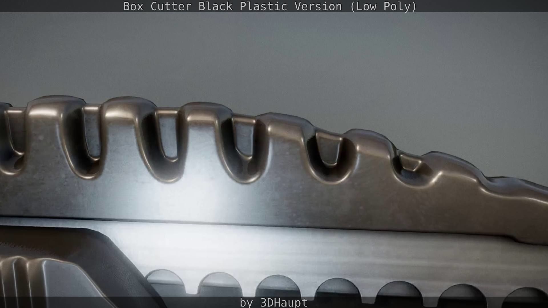 Box Cutter Lowpoly Black Plastic - Gameready - PBR Textures Low-poly 3D model_48