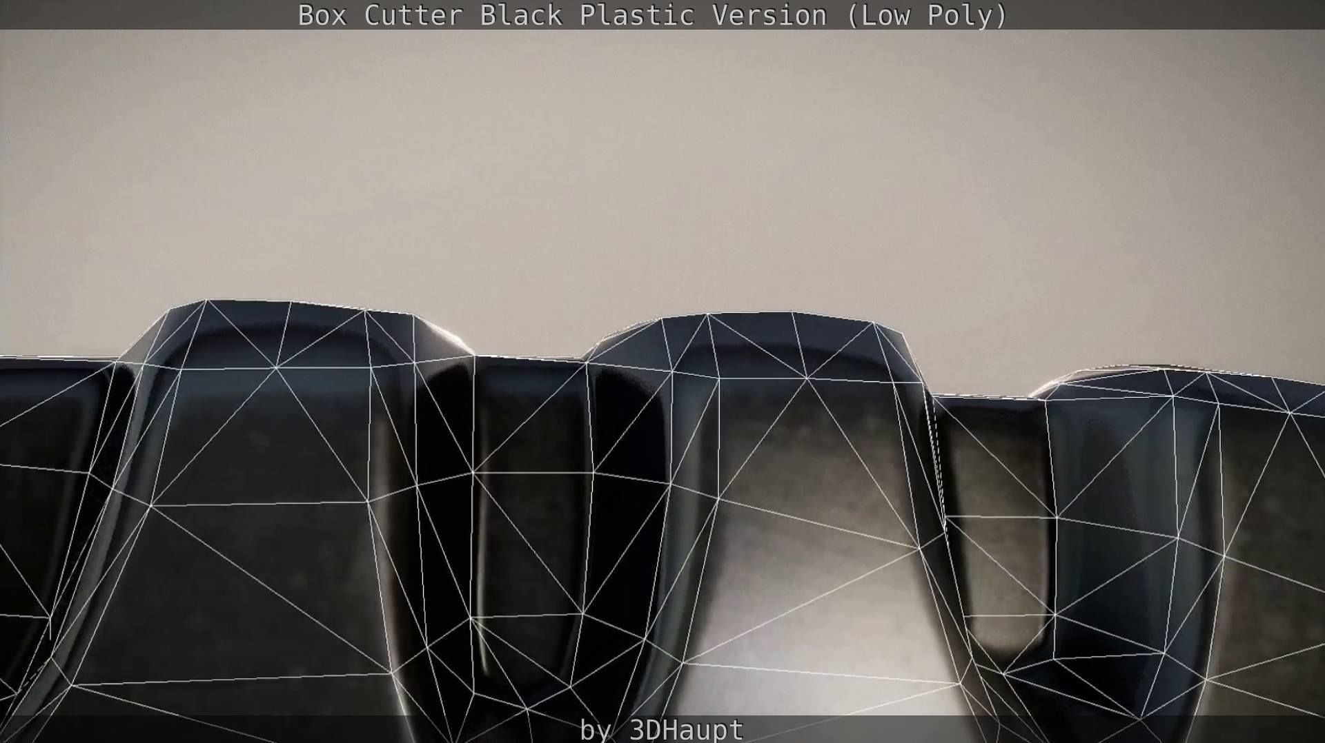 Box Cutter Lowpoly Black Plastic - Gameready - PBR Textures Low-poly 3D model_72