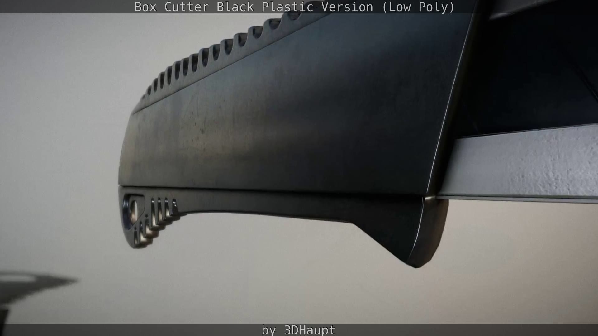 Box Cutter Lowpoly Black Plastic - Gameready - PBR Textures Low-poly 3D model_61
