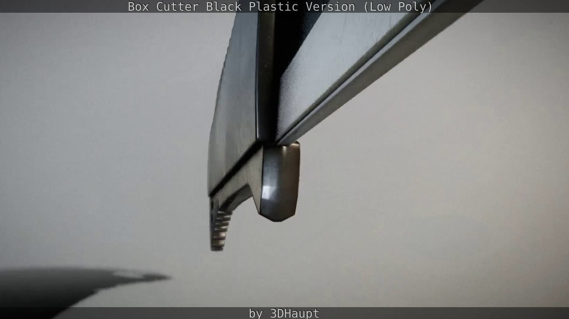 Box Cutter Lowpoly Black Plastic - Gameready - PBR Textures Low-poly 3D model_64