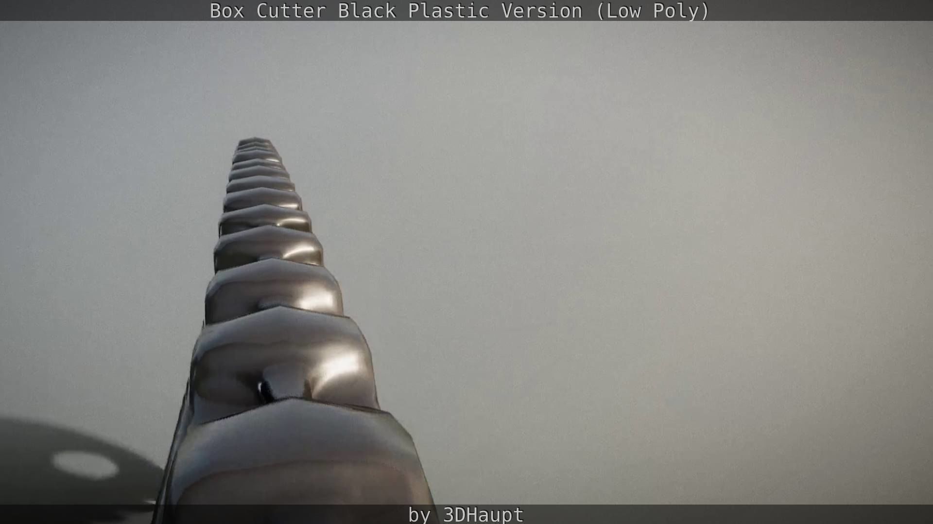 Box Cutter Lowpoly Black Plastic - Gameready - PBR Textures Low-poly 3D model_53