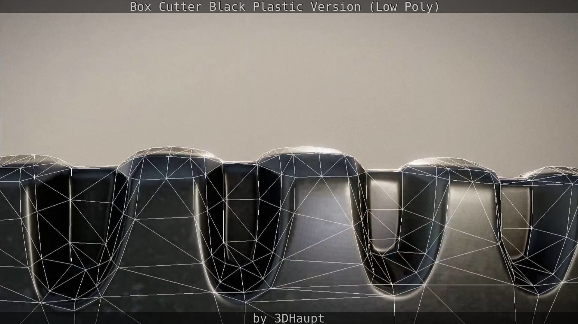 Box Cutter Lowpoly Black Plastic - Gameready - PBR Textures Low-poly 3D model_73