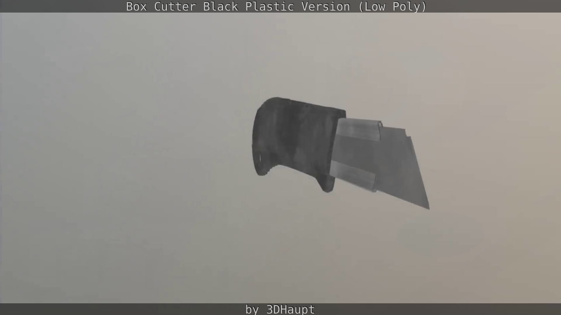Box Cutter Lowpoly Black Plastic - Gameready - PBR Textures Low-poly 3D model_132