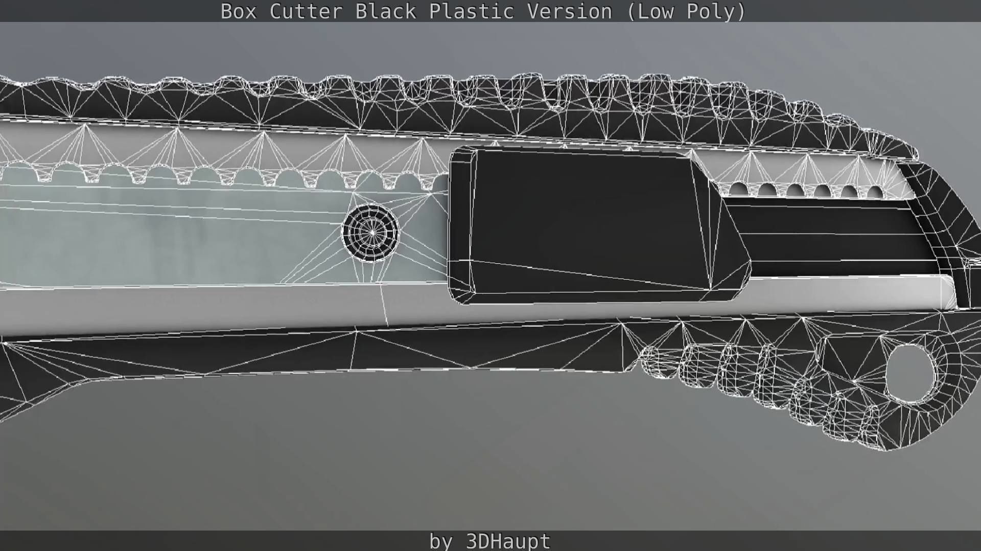 Box Cutter Lowpoly Black Plastic - Gameready - PBR Textures Low-poly 3D model_105