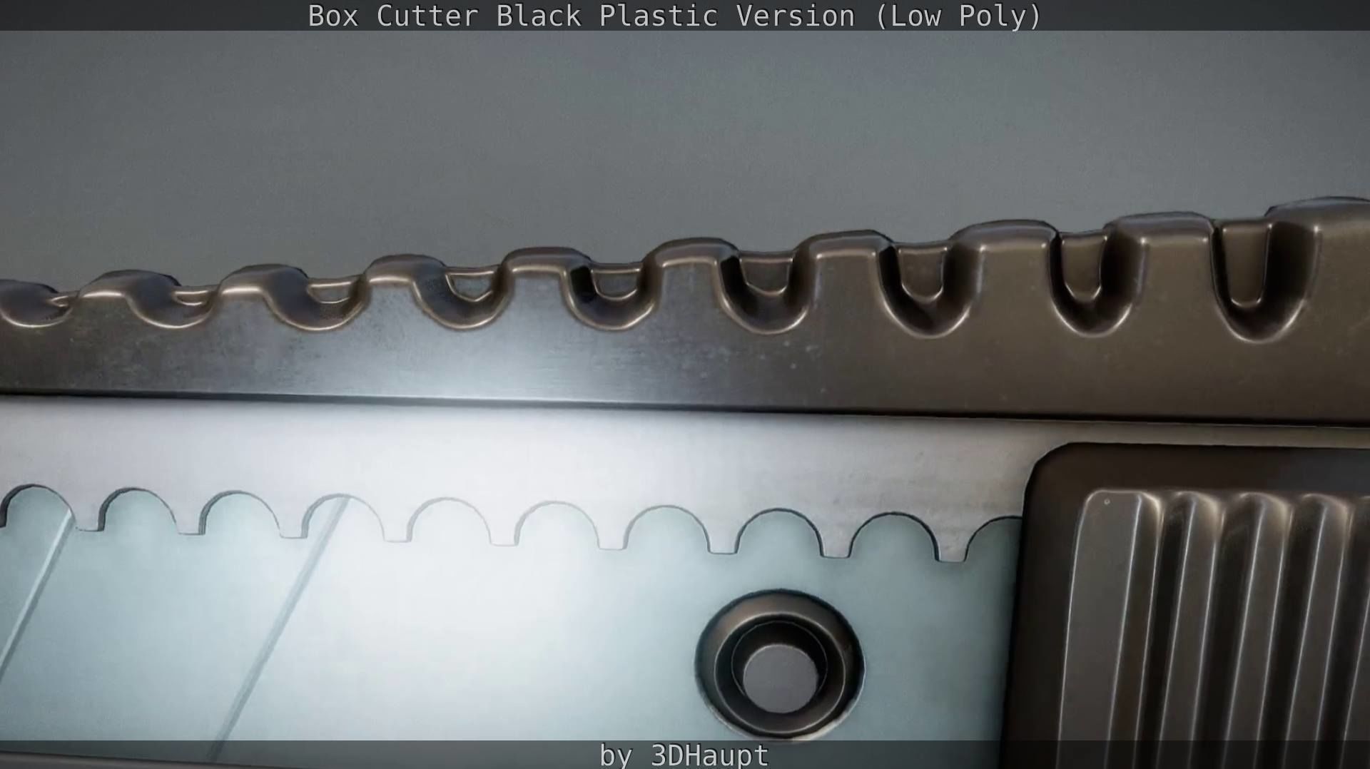 Box Cutter Lowpoly Black Plastic - Gameready - PBR Textures Low-poly 3D model_51