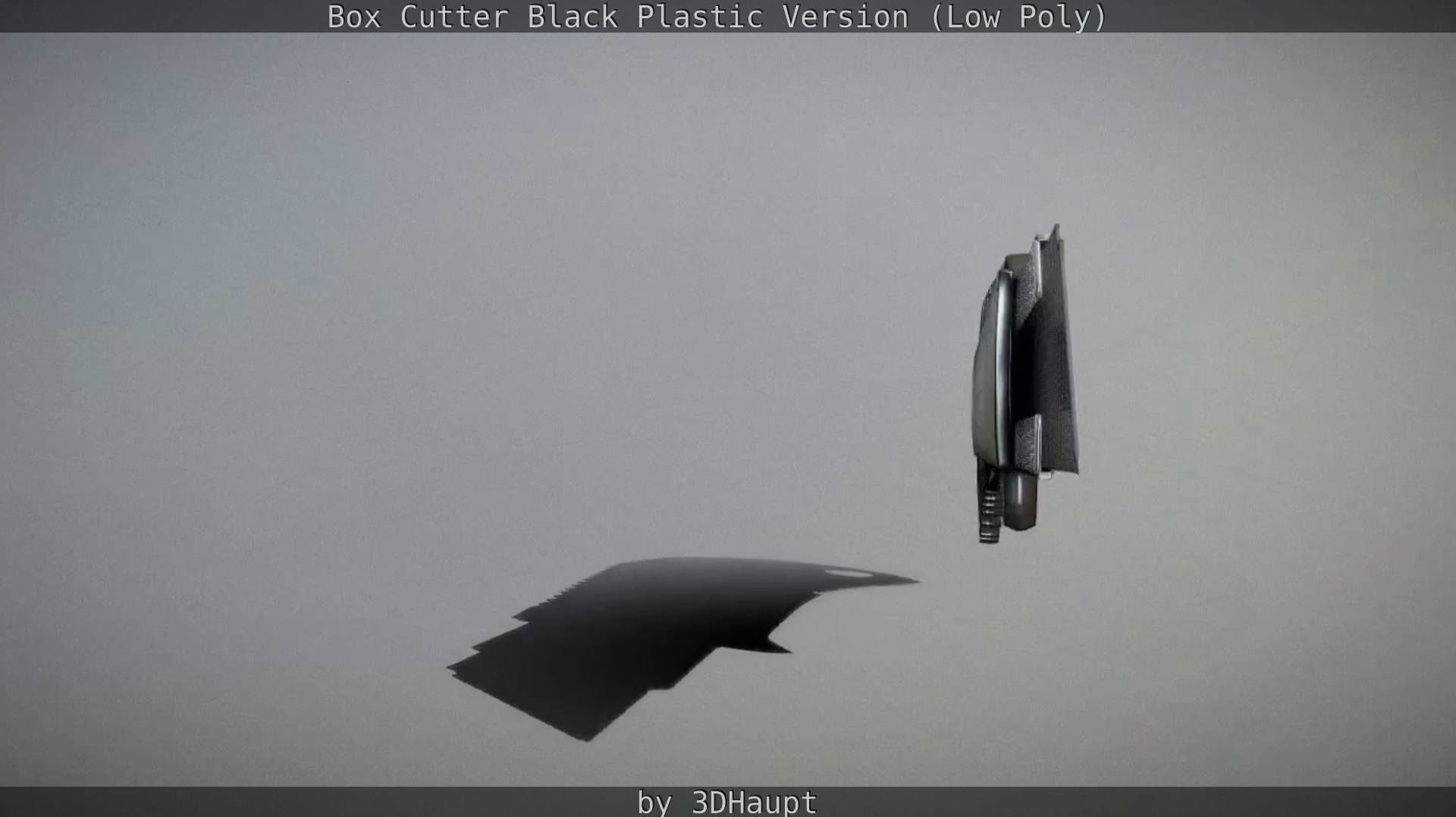 Box Cutter Lowpoly Black Plastic - Gameready - PBR Textures Low-poly 3D model_24