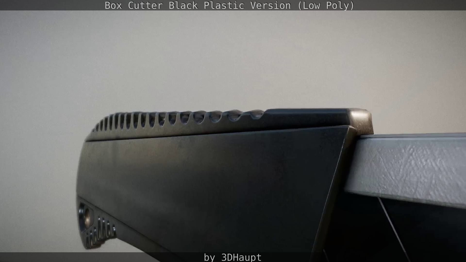 Box Cutter Lowpoly Black Plastic - Gameready - PBR Textures Low-poly 3D model_59
