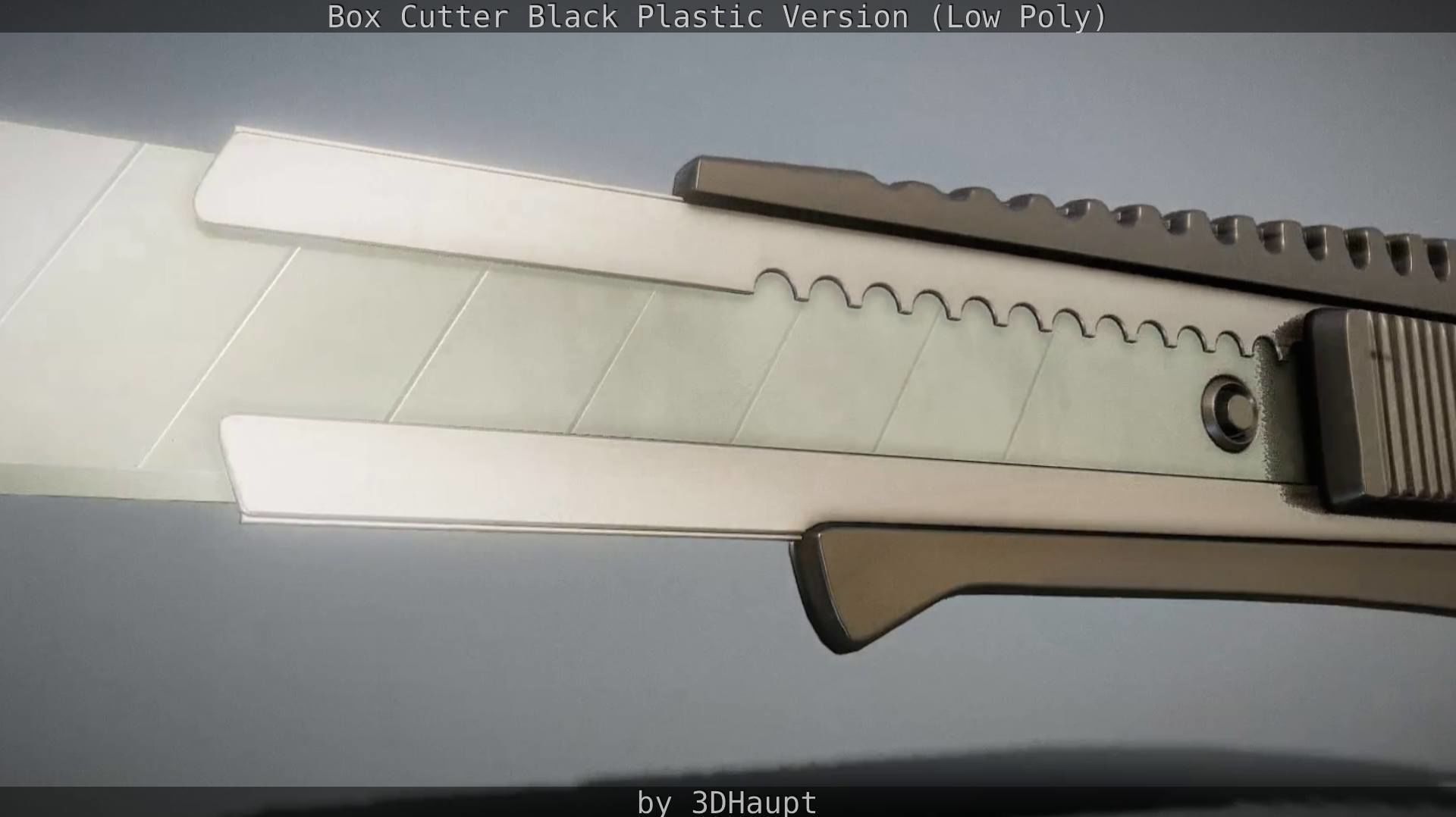 Box Cutter Lowpoly Black Plastic - Gameready - PBR Textures Low-poly 3D model_107
