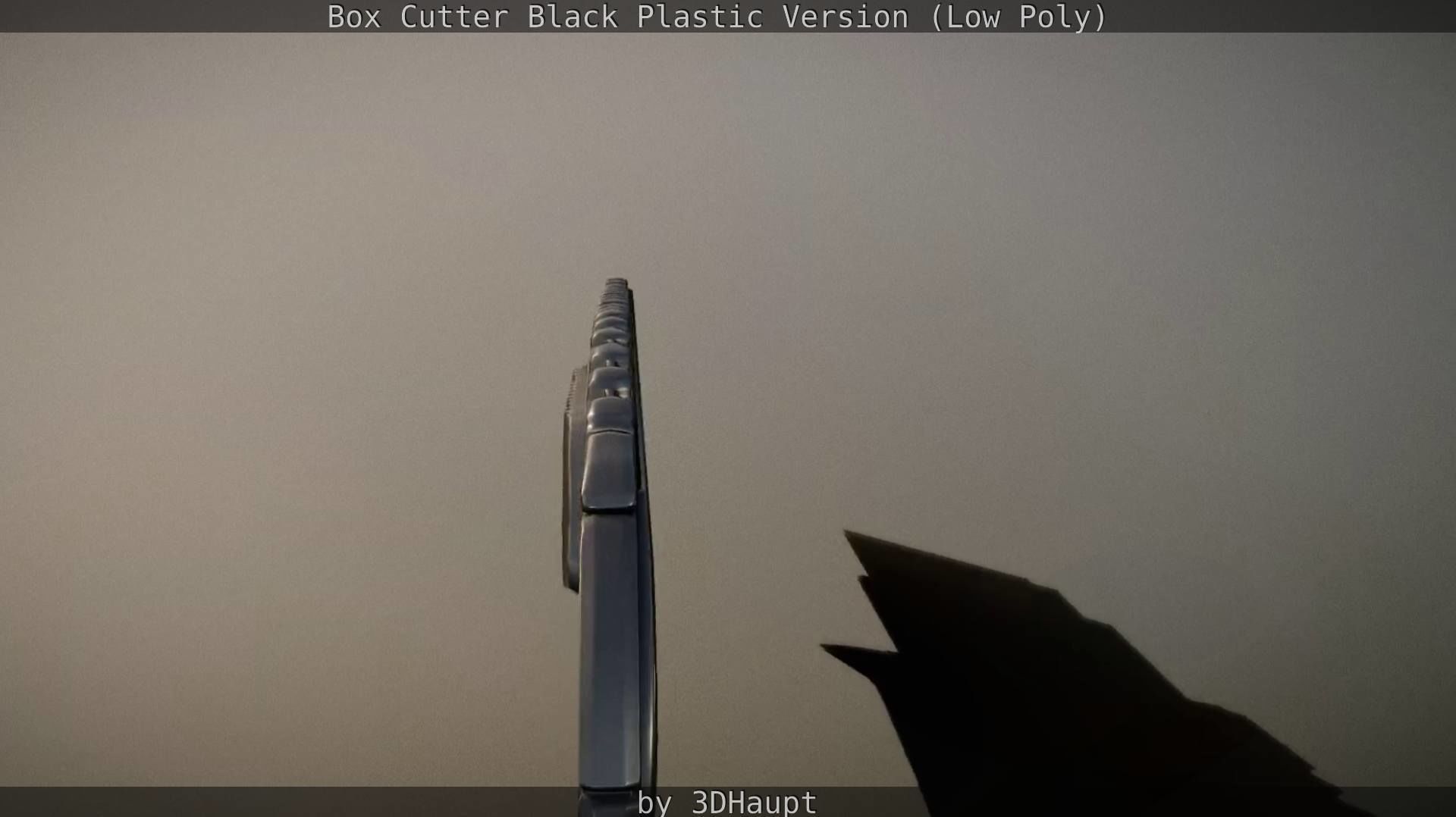 Box Cutter Lowpoly Black Plastic - Gameready - PBR Textures Low-poly 3D model_25