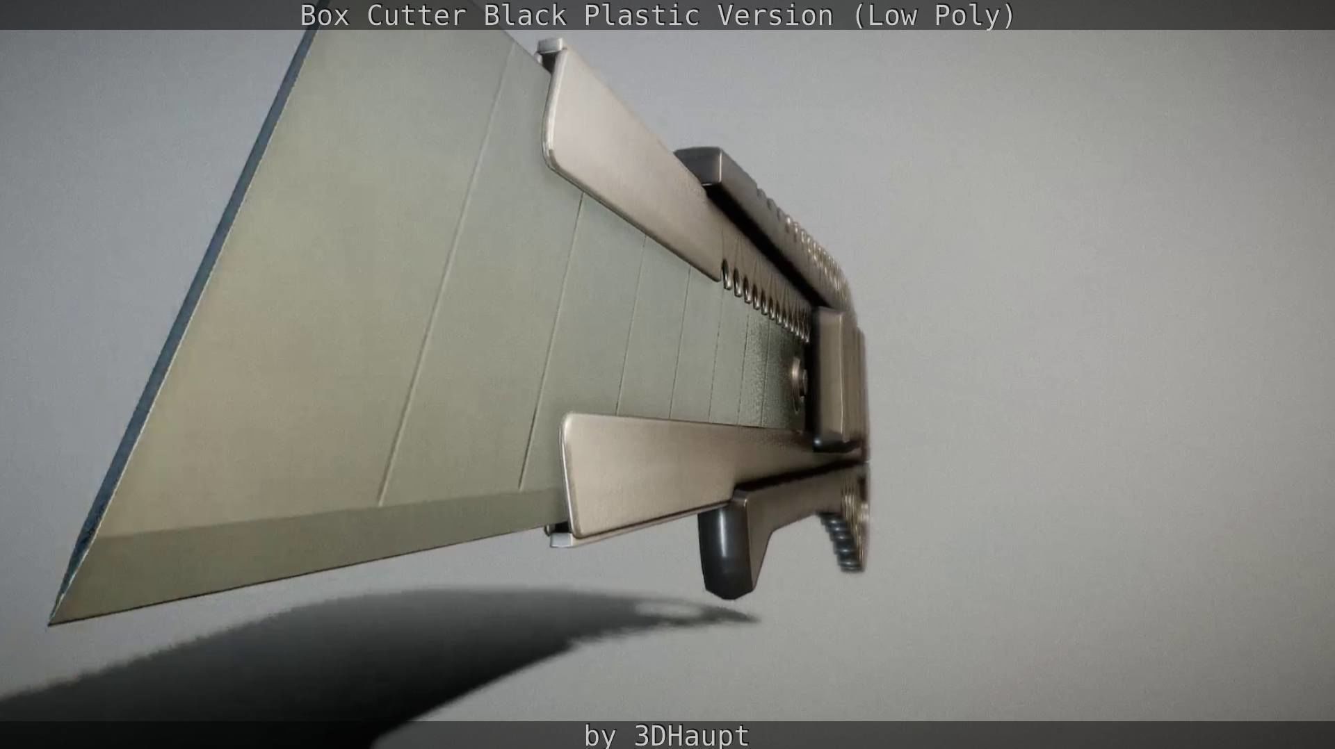 Box Cutter Lowpoly Black Plastic - Gameready - PBR Textures Low-poly 3D model_102