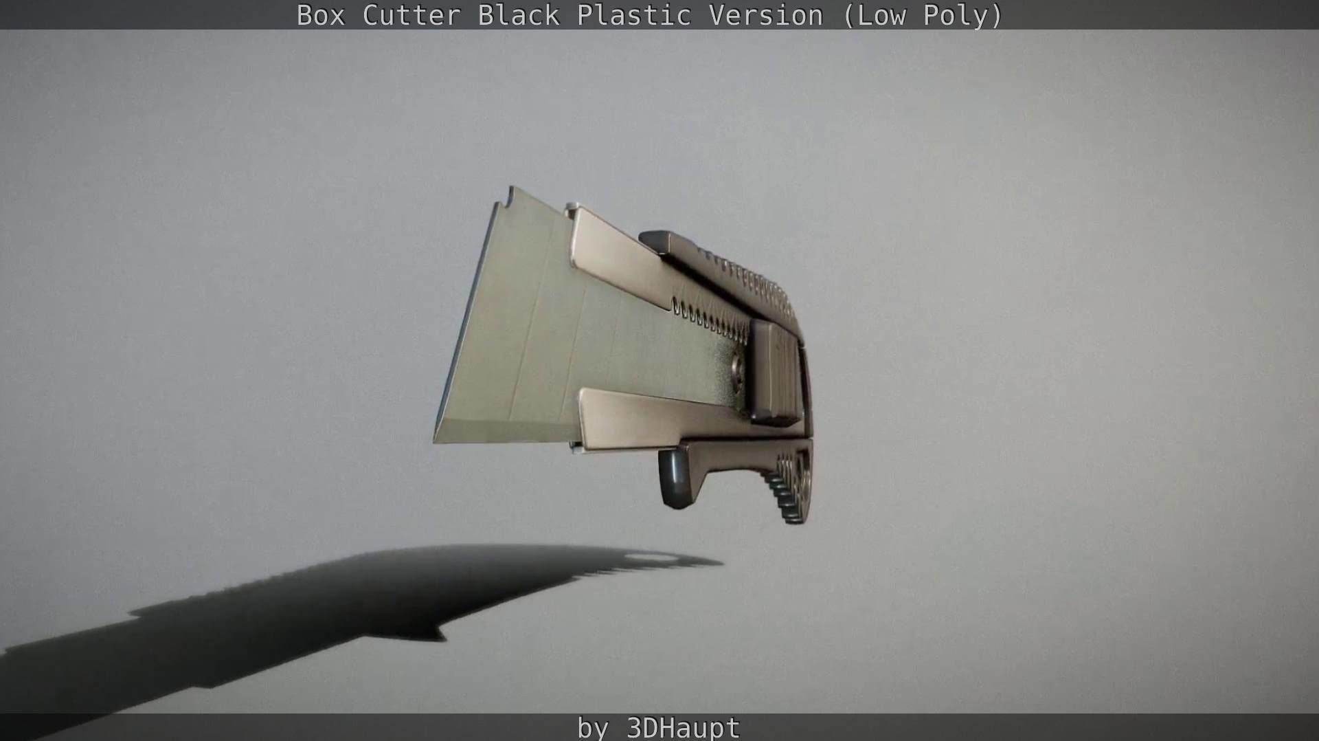 Box Cutter Lowpoly Black Plastic - Gameready - PBR Textures Low-poly 3D model_99