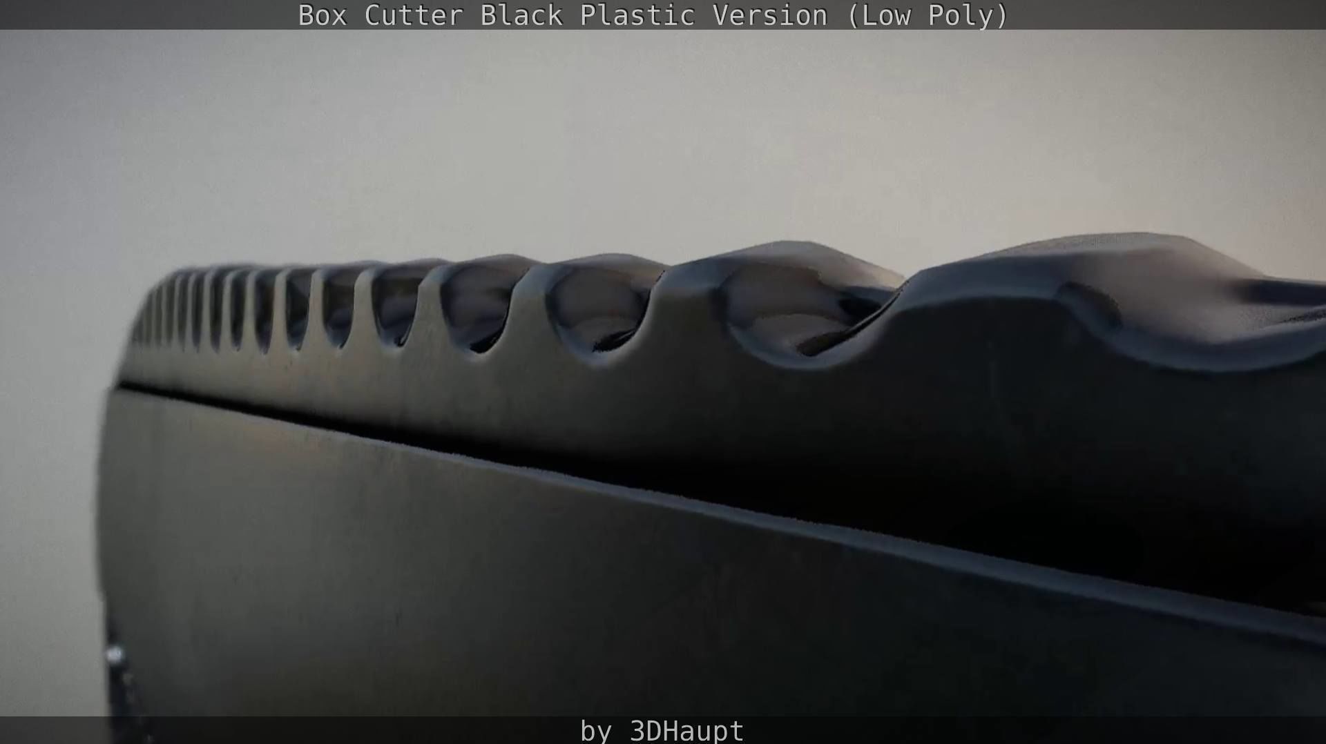 Box Cutter Lowpoly Black Plastic - Gameready - PBR Textures Low-poly 3D model_55
