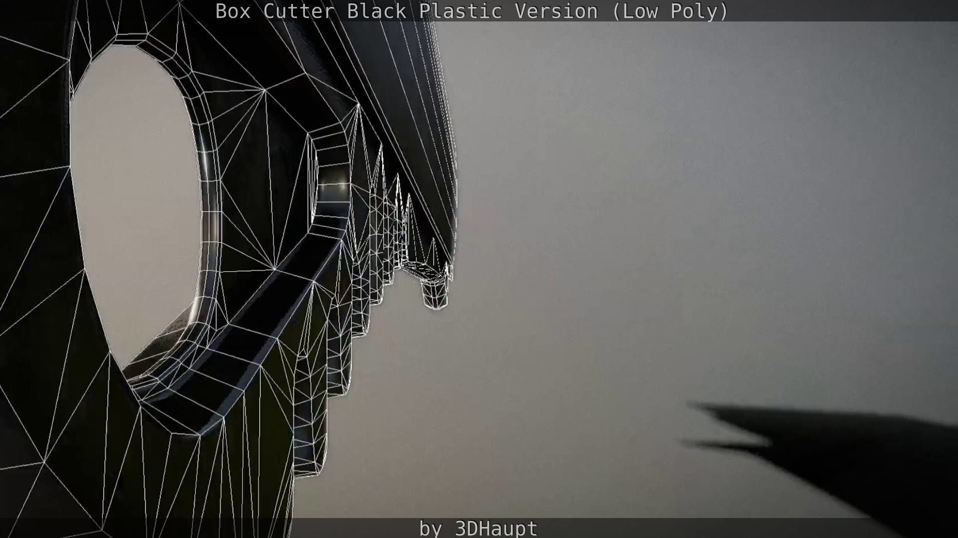 Box Cutter Lowpoly Black Plastic - Gameready - PBR Textures Low-poly 3D model_91