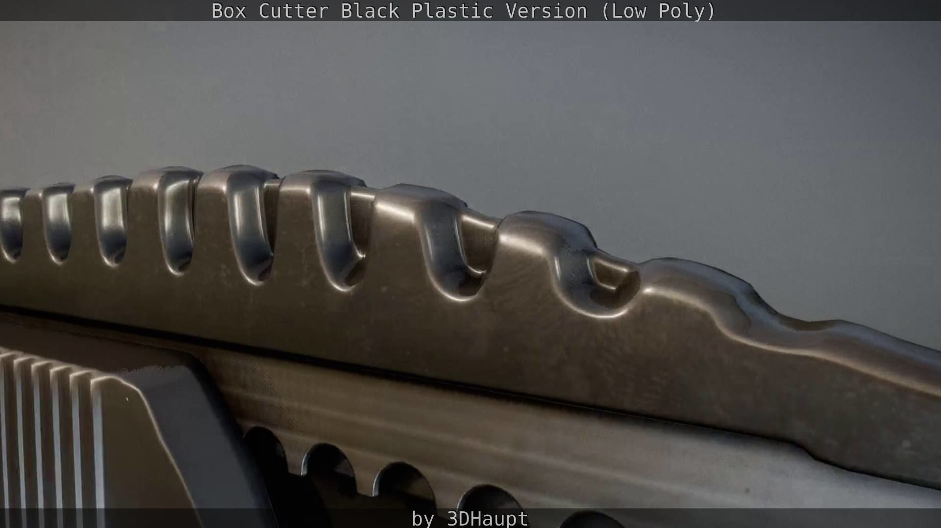 Box Cutter Lowpoly Black Plastic - Gameready - PBR Textures Low-poly 3D model_46