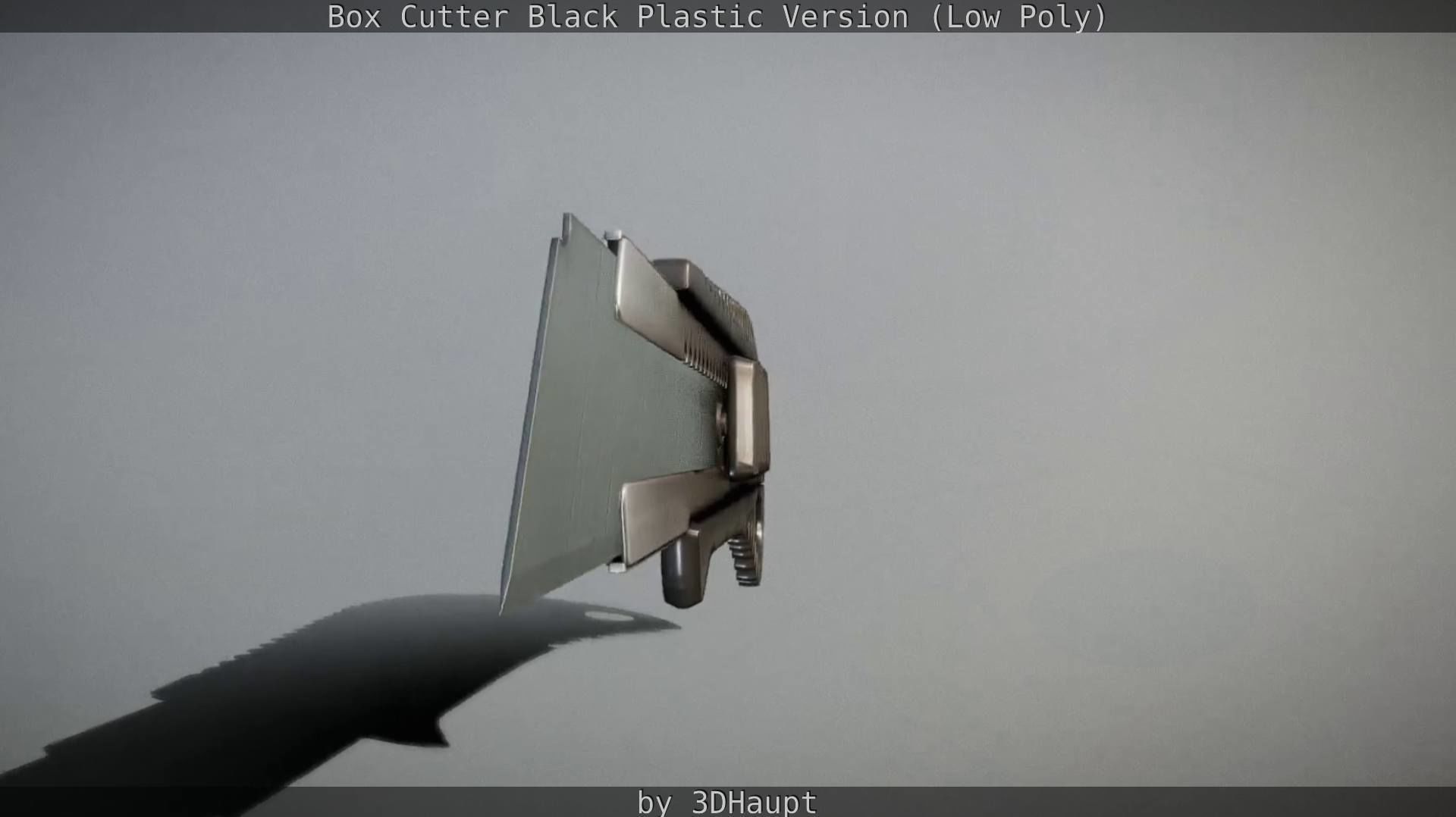 Box Cutter Lowpoly Black Plastic - Gameready - PBR Textures Low-poly 3D model_31