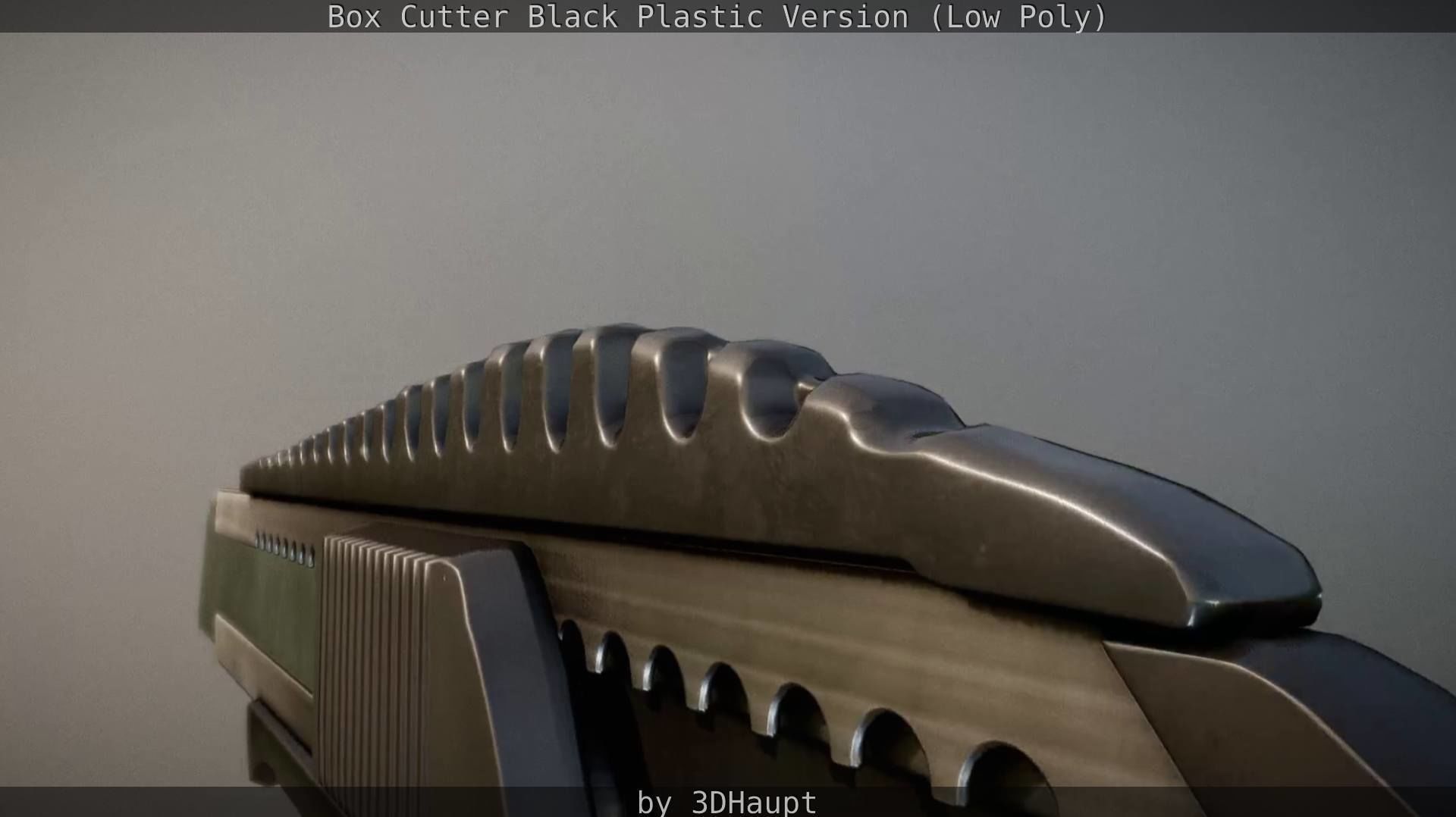 Box Cutter Lowpoly Black Plastic - Gameready - PBR Textures Low-poly 3D model_41