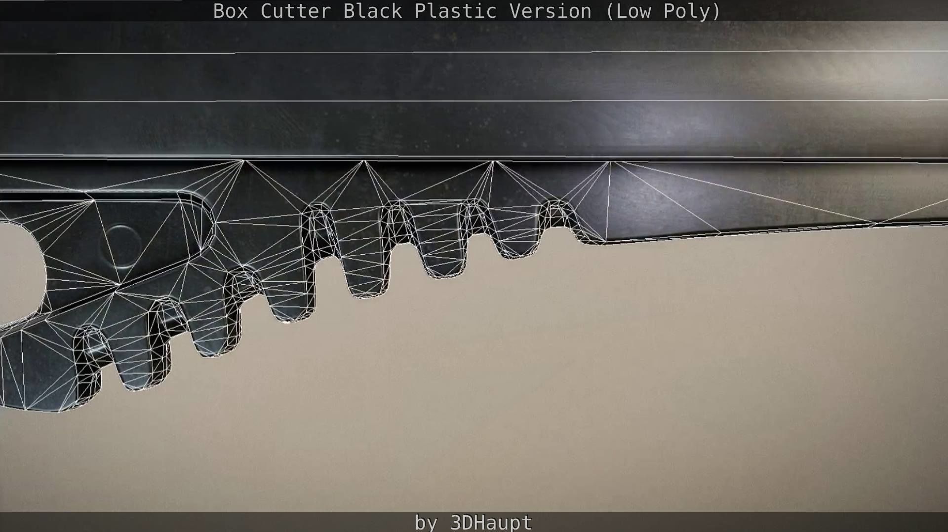 Box Cutter Lowpoly Black Plastic - Gameready - PBR Textures Low-poly 3D model_93